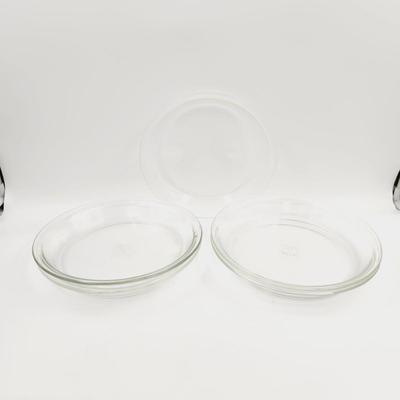 5 CLEAR PYREX PIE PLATES