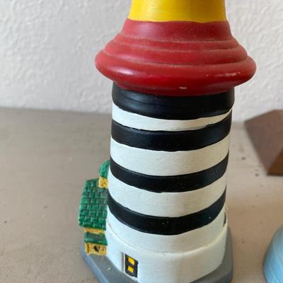 Collection of five porcelain lighthouses