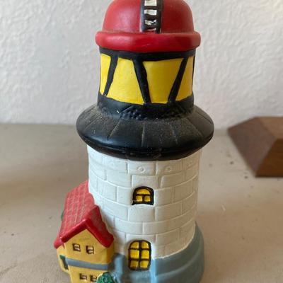 Collection of five porcelain lighthouses