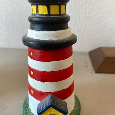 Collection of five porcelain lighthouses