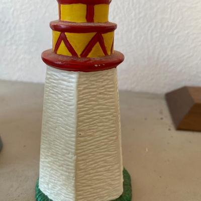 Collection of five porcelain lighthouses