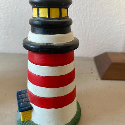 Collection of five porcelain lighthouses