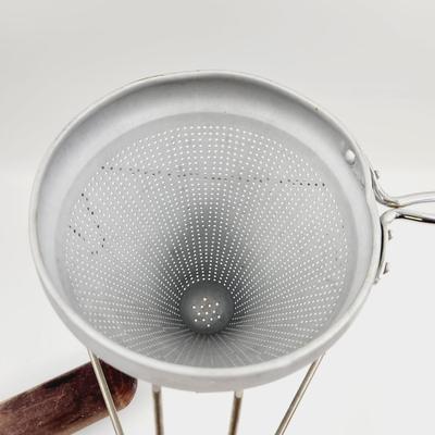 VINTAGE FOOD MILL TRIPOD W/ SIEVE CONE & WOOD MASHER