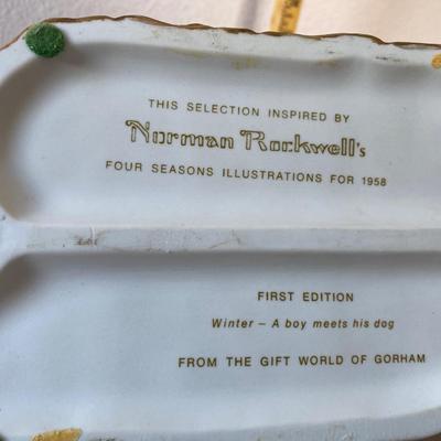 Norman Rockwell porcelain boy meets dog figurine