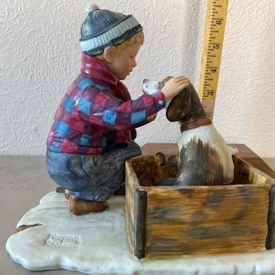 Norman Rockwell porcelain boy meets dog figurine