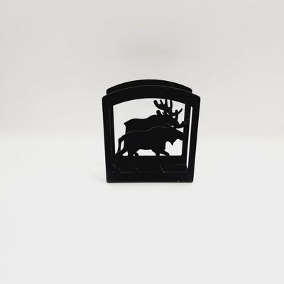 BLACK METAL MOOSE NAPKIN HOLDER