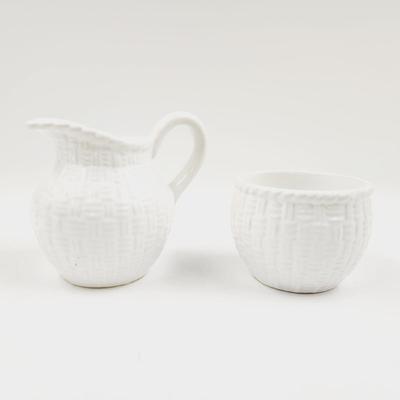 CUTE WOVEN DESIGN CREAM & SUGAR SET