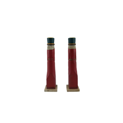 Hand-Carved Santa Candlesticks