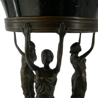 Pedestal of Women Holding Granite Bowl