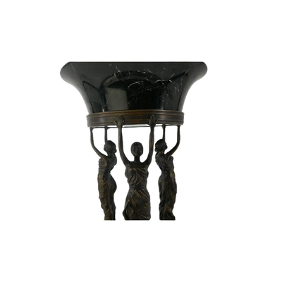 Pedestal of Women Holding Granite Bowl