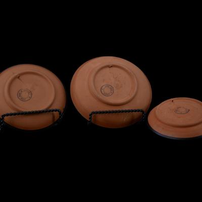 Hand-Painted Greek Plates and Etched Pot