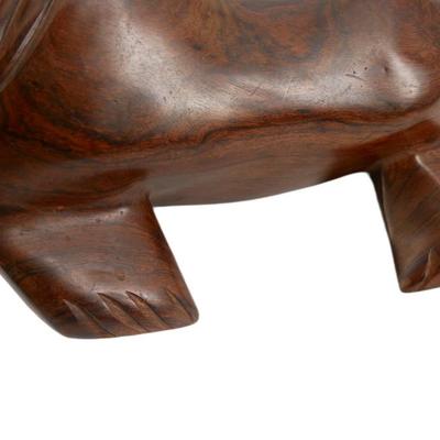 Large Handcarved Solid Wood Seal Statue