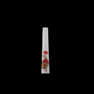 Tall Asian Floral Satin Glass Vase
