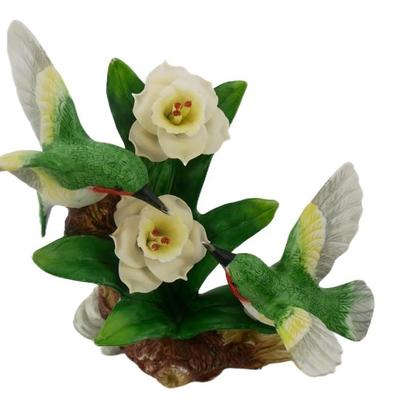 YH Hummingbird and Flowers Figurines with Stand