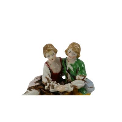 Couple with Dog Figurine