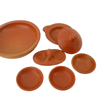 (6 pcs) Primitive Style Clay Dishware