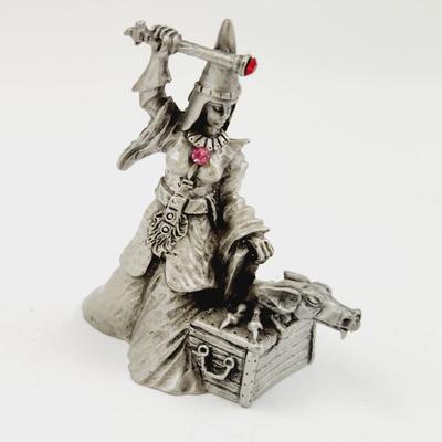 FANTASTIC 1983 FINE PEWTER WIZARD & DRAGON COLLECTABLE