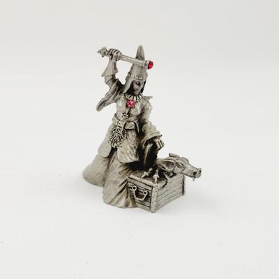 FANTASTIC 1983 FINE PEWTER WIZARD & DRAGON COLLECTABLE
