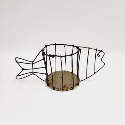 CUTE 4 PC WIRED FISH BASKET BUNDLE