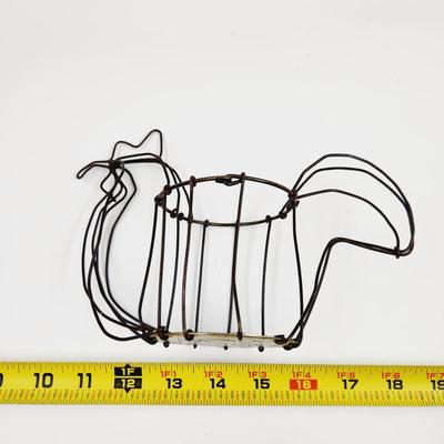 CUTE WIRED ROOSTER BASKET