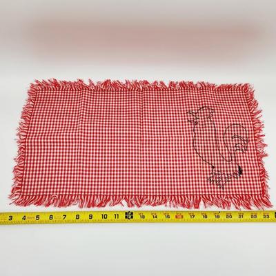 VINTAGE 3 PC ROOSTER MATERIAL PLACE MAT