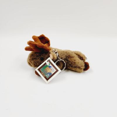 CUTE SORORAN STUFFED MOOSE KEY CHAIN