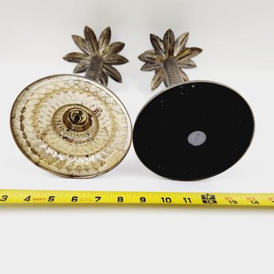 SILVER SMITH STUDIO PALM TREE CANDLE HOLDERS