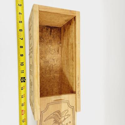 WOODEN EAGLE RARE WHISKEY BOX