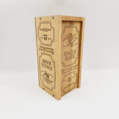 WOODEN EAGLE RARE WHISKEY BOX