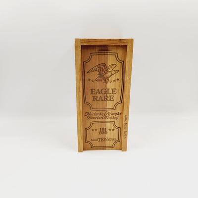 WOODEN EAGLE RARE WHISKEY BOX