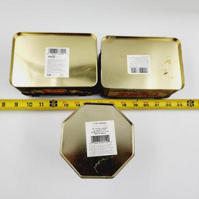 3 PC METAL COCA-COLA COLLECTABLE TIN BOXES