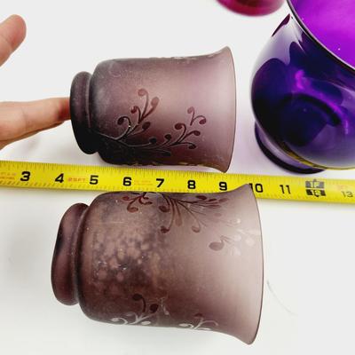 PURPLE GLASS VASE BUNDLE