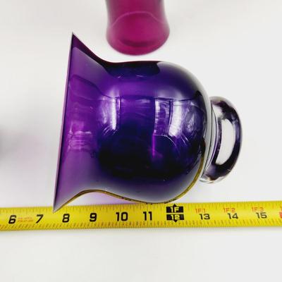 PURPLE GLASS VASE BUNDLE