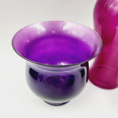 PURPLE GLASS VASE BUNDLE