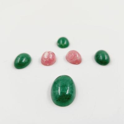 SMALL PINK & GREEN ROCK CABASHONS