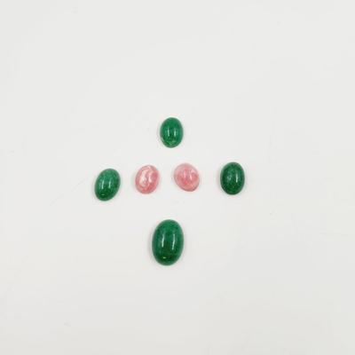 SMALL PINK & GREEN ROCK CABASHONS