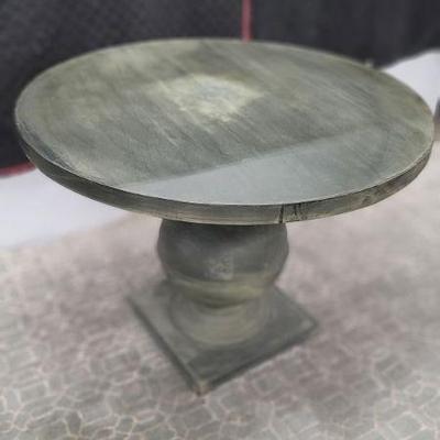 Zinc pedstal indoor outdoor table 
H29" W39.5" D39.5"
$599