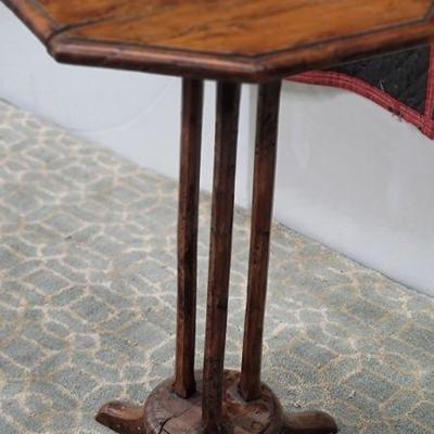 Antique elm octagonal side table
H 28" W18.5"
