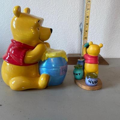 Winnie the Pooh bank, and picture holder
