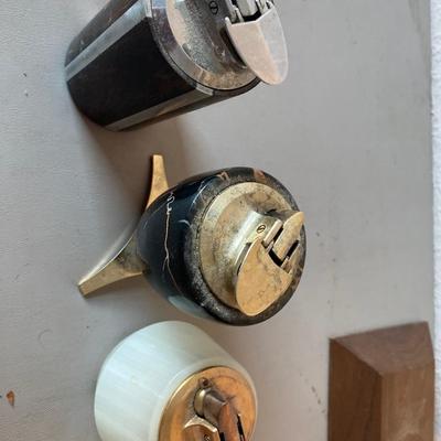 Set of 3 vintage desk cigarette lighters