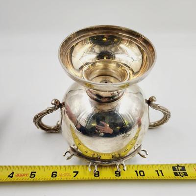 INTERNATIONAL SILVER CO SILVER PLATED BIRD SUGAR BOWL W/ SPOONS