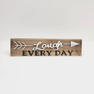LAUGH EVERYDAY WOODEN SIGN