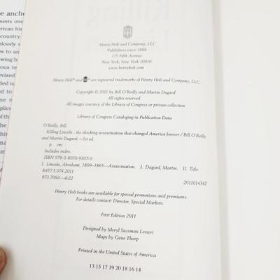 BILL O'REILLYS "KILLING LINCOLN" HARDBACK BOOK
