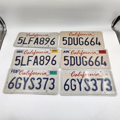 SET OF 6 CALIFORNIA LICENSE PLATE