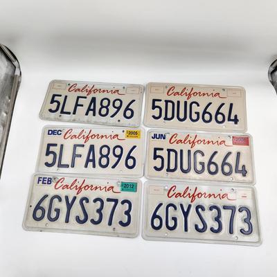 SET OF 6 CALIFORNIA LICENSE PLATE