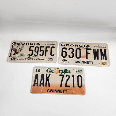 SET OF 3 GEORGIA LICENSE PLATES
