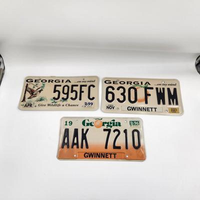 SET OF 3 GEORGIA LICENSE PLATES