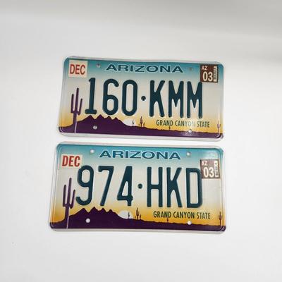 SET OF 2 ARIZONA LICENSE PLATES