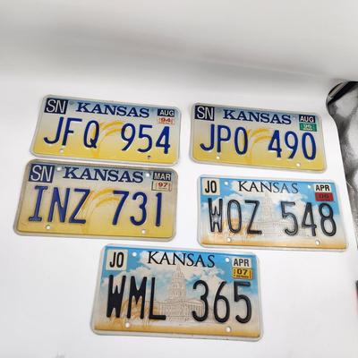 SET OF 5 KANSAS LICENSE PLATES
