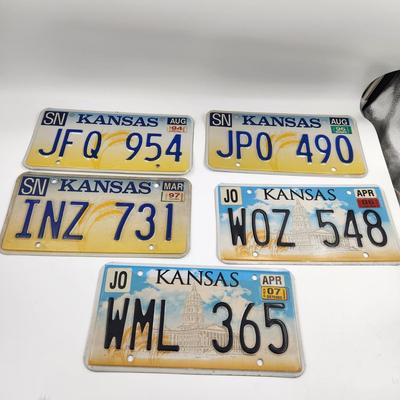 SET OF 5 KANSAS LICENSE PLATES